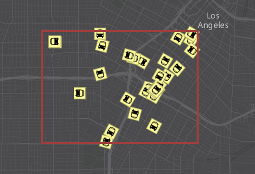 Rectangle drawn on the map to limit observations